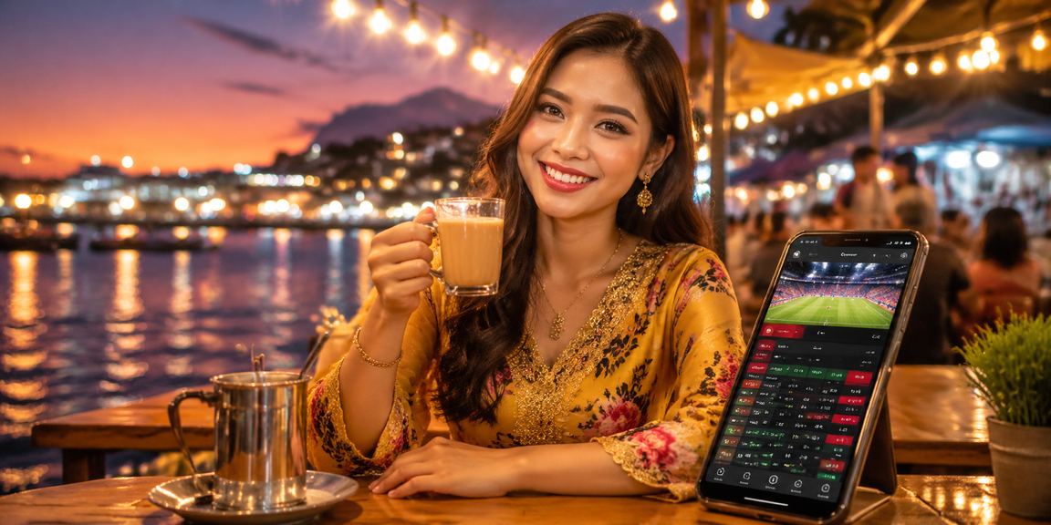 Pengguna Malaysia menggunakan telefon untuk bermain di platform cashsweep